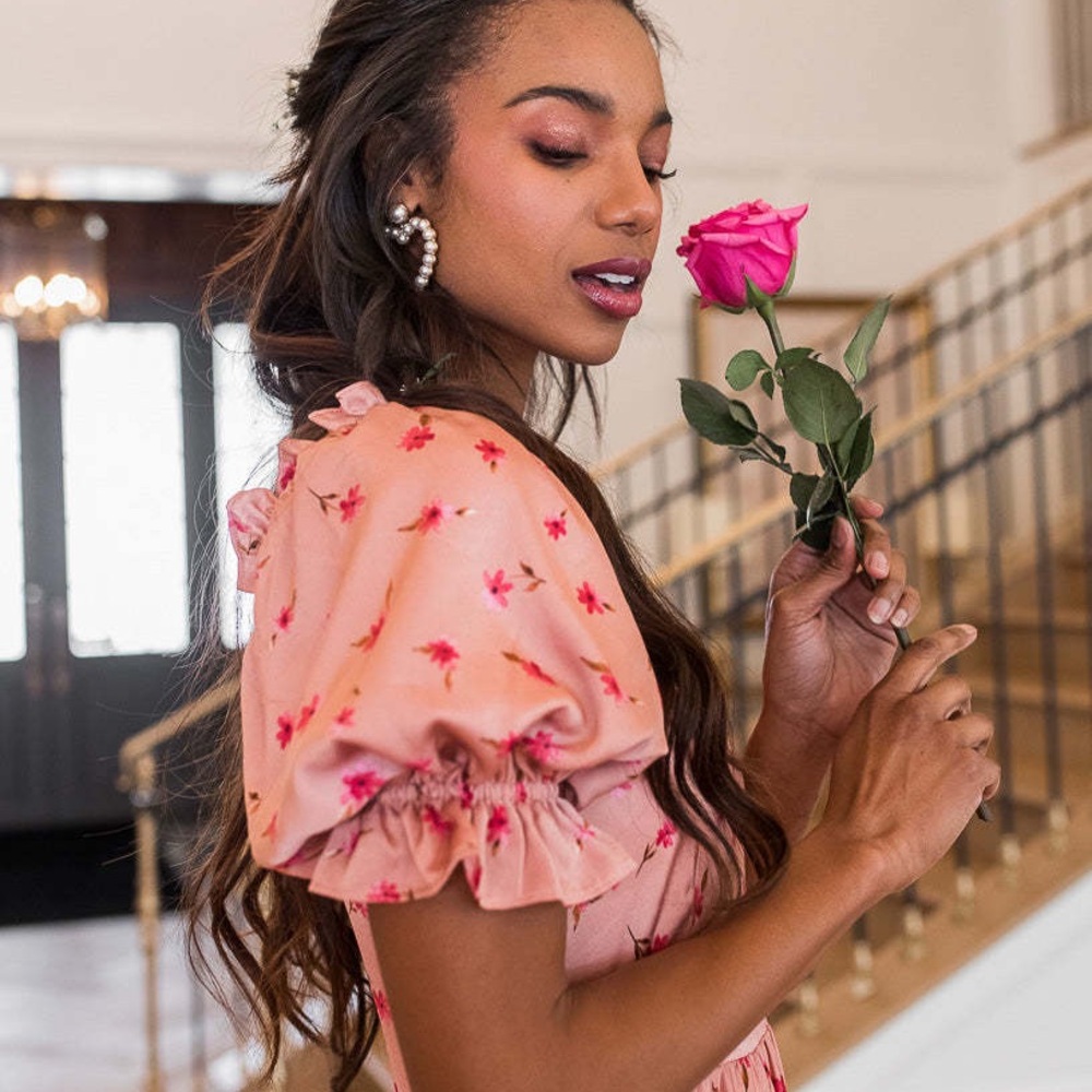 Ivy City Co Wonderland Maxi Dress in Pink Daisy - Picture 5 of 13